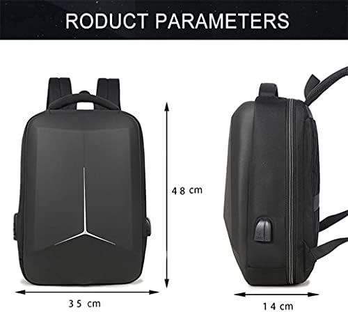 ZPDD богат на функции анти-кражба на чанта за лаптоп/раница Водоустойчив Бизнес USB зареждане Раница модни дамски/мъжки раници (цвят : черен, размер : 18 см)