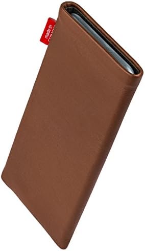 fitBAG Beat Brown Custom Tailored Sleeve for Samsung Galaxy M32 | Произведено в Германия | Fine Nappa Leather Pouch Case Cover with Microfibre Подплата for Display Cleaning