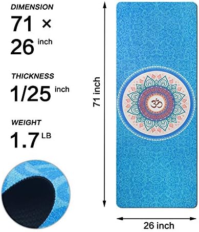 DPOY Travel Yoga Mat-Сгъваема 1/25-инчов Тънък 1.7 СРЕЩА Лесен Горещ Постелката за Йога и Кърпа,Впитывающий