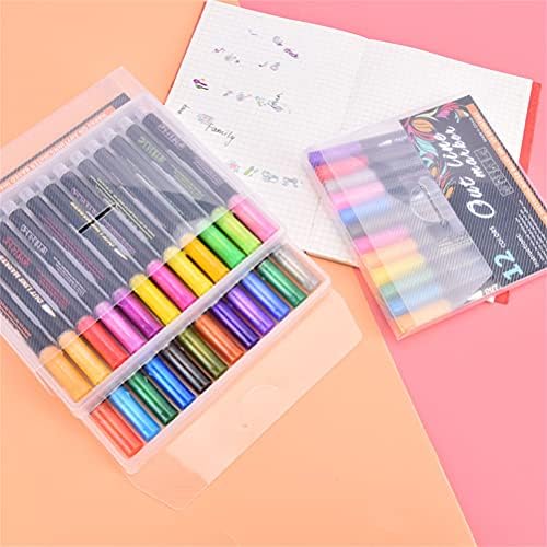 Self-Outline Металик Markers-Drawing Markers,12 Color Металик Markers Double Line Pen Journal Pens&Colored
