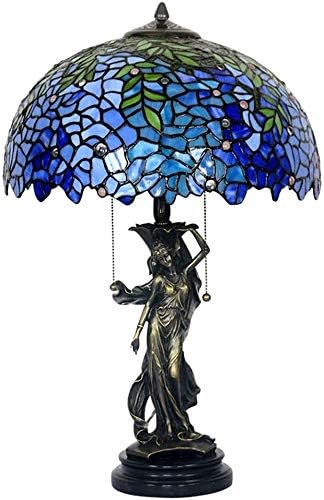 Настолни лампи Глициния Любов Тифани стил настолна лампа дамски Чиста мед база стъкло настолна лампа хол,