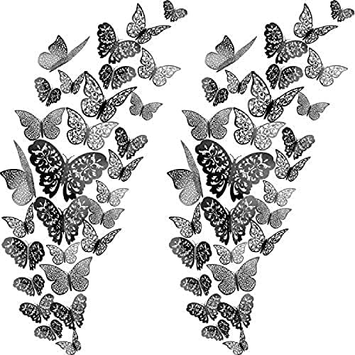 72 бр 3D Пеперуда Стикери за Стена Стикер Стикер На Стената Декор Арт Декоративна Стикер 3 Размера за Стаите