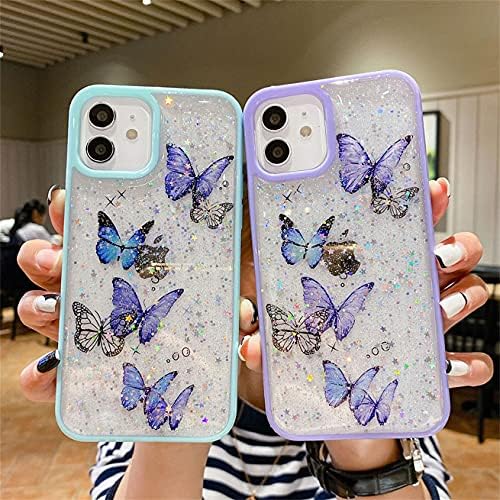 Пеперуда Калъф за iPhone 11 pro Седалките Bling Glitter Crystal Clear Калъф за вашия телефон, Тънък, Тънък