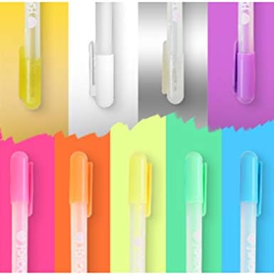 Jueshanzj 0.8 mm Fine Съвет Gel Pens Set Highlight Drawing Art Pen for Artists Color Mixing 9 pens