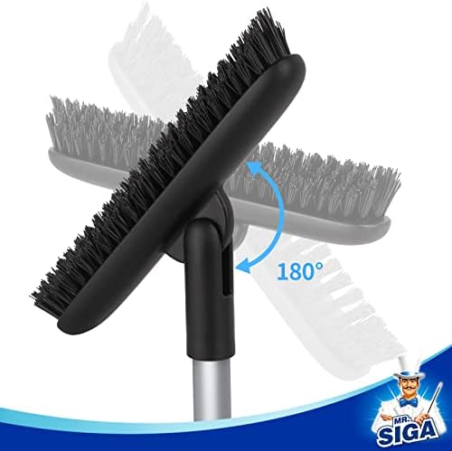 MR. SIGA Heavy Duty Grout Scrub Brush with Long Handle, Shower Floor Scrubber for Cleaning, Теракот Търкане