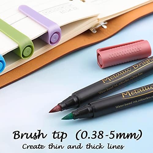 Dyvicl Металик Brush Marker Pens - Метални химикалки Художествени Маркери за Калиграфия, Надписи Четка,