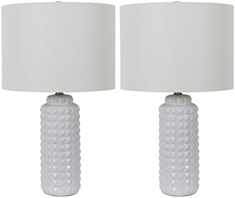 Decor Therapy MP1634 Двойка 24 24 Inch Felix LED Настолни лампи (опаковка от 2), бял