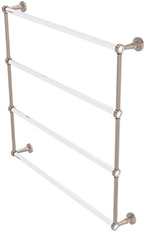 Allied Brass PB-28G-36 Pacific Beach Collection 4 Tier 36 Inch Ladder Groovy Accents Towel Bar, Antique