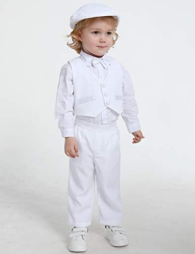 A&J DESIGN Baby Boys Suit, 5шт Джентълмен Смокинги Облекло Яке и Риза и Жилетка и Панталон и Шапка