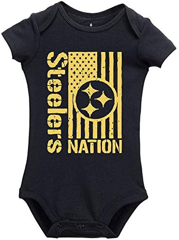 SiYooca Fashion Boutique Clothing Стийлърс Nation Newborn Onesies Baby Bodysuit Short Sleeve Гащеризон