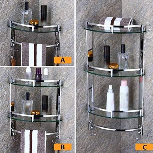 zwj Shower Caddy Срок Shower Corner Glass Shelfs 3 Tier Bathroom Срок Antirust Stainless Steel Wall Mounted with All Accessories Easy to Install xindekaishiTC1029 (Size : 3tiers)