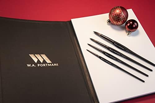 W. A. Portman Round Synthetic Paint Brushes Set - 4 Soft Touch Многофункционална Кръгли Акварелни Четки - Кръгли Четки за Блажна Акварелни и Акрилни Бои - Триъгълен Удобна дръжка 4 - 8 - 12 - 16