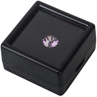 F Fityle Губим Diamond Storage Box Luxury Gemstones Jewelry Diaplay Organizer Case - Черно 4x4 см