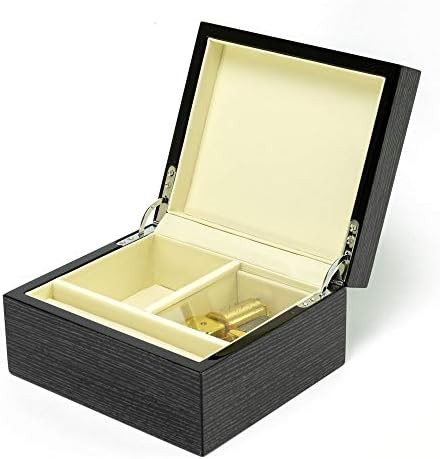 MusicBoxAttic Ultra-Modern 36 Note Hi Gloss Black Apricot Finish Jewelry Box - Менует, Моцарт и Менует, Боккерини