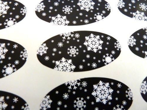 Minilabel Pack of 30 Snowflake морски Пехотинци , 51X25mm Oval Seal Labels, Етикети за опаковане на подарък, подаръци, пликове, торбички или картички