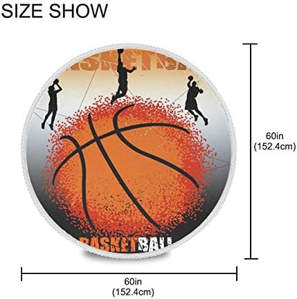 Basket Ball Кръгла Бельо Покривка Overlay Дантела Edge Table Cover for Кухня Трапезария Decoration 60 Inch