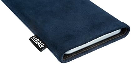fitBAG Classic Blue Custom Tailored Sleeve for Samsung Galaxy A41 | Произведено в Германия | Калъф от естествена