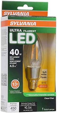 Лампа с нажежаема жичка Sylvania LED 40W Candelabra Base Dimmable 2700K (4 опаковки)