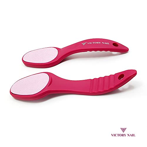 VICTORY за НОКТИ 1PCS Medium and rough Grit ceramic pink foot File Double-sided callus removal