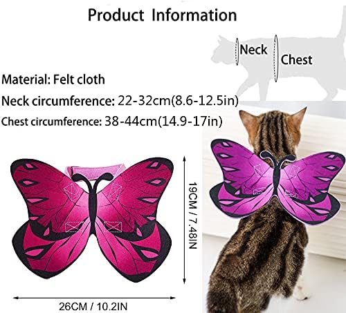Cat Dog Butterfly Wings for Halloween Party Decoration, Halloween Cat Dog Costume, Puppy Cat Dress Up Accessories (Blue)
