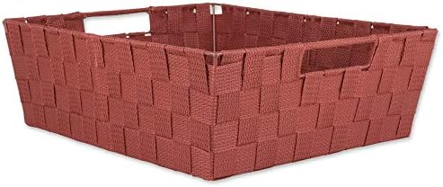 DII Здрав Трапециевидный Тъкани Найлон Кутия за съхранение или кошница Тава - 13x15x5 Ръжда Комплект от