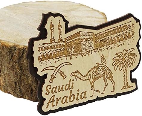 Printtoo Саудитска Арабия Дървени Гравирани Магнит За Хладилник Спомен Сбирка Подарък Неща