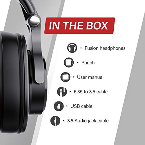 OneOdio Bluetooth Слушалки - Студийни Слушалки в ушите с 50 часовете възпроизвеждане на Жични и Безжични