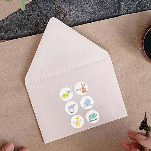 Unihom - Animals Stickers Roll (Set of 2, 1000 pcs) 2.5 cm / 1 inch Small Self Adhesive Label Roll Supplies for Baby Bath, Kids/Children Rewards (Turtle, Rubbit, Жираф, Зебра, Кит & Elephant)