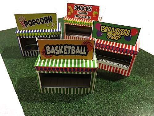 1:87 HO Scale Circus Carnival Booth Stand Kit - Makes 4