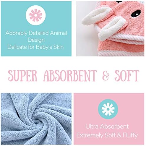 Jay & Ава Plush Coral Fleece Hooded Baby Towel - Ултра Мек, супер Впитывающее кърпи за баня с 3D Животно