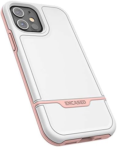 Обвити в Защитна серия Бунтовник е Съвместим с iPhone 12 Case Heavy Duty Full Body Rugged Cover - Бял/Розов