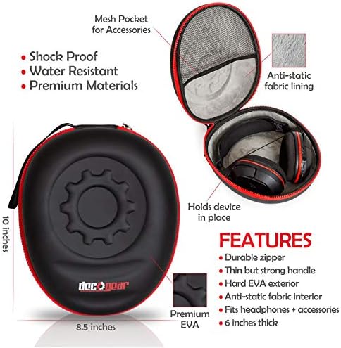 Комплект безжични шумоподавляющих слушалки Sony WH-CH710N с калъф за слушалки Deco Gear и стойка за слушалки модели WHCH710N (черен)