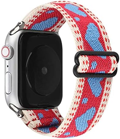 JimBird Регулируема Еластична, Гъвкава Спортна Линия Съвместим с Apple Watch Band 38 мм/40 мм, Меки Еластични