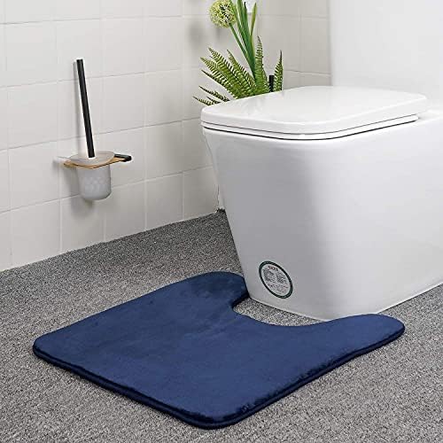 Jersow Memory Foam Toilet Bath Mat U-Образна форма, Ултра Мек Нескользящий и Абсорбираща Подложка за Баня
