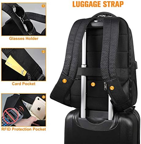 Anti-theft Travel Laptop Backpack, Fintie 15.6 Inch TSA-Friendly Water Resistant Daypack Rucksack with RFID