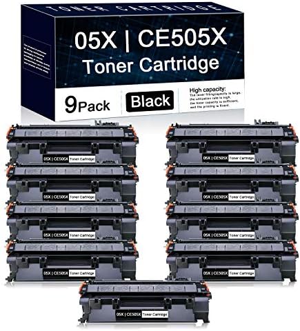 9 Pack Черен 05X | CE505X Съвместим Тонер Касета Заместител на HP Laserjet P2035 P2035n P2055 P2055d P2055dn P2055x Принтери Тонери