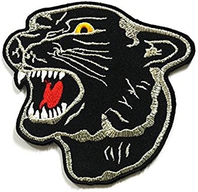 Тигровая нашивка - Черна пантера Ленти - Апликация Бродирани ленти - Желязо на нашивках - Ивици върху раницата, - Размер 10,5 х 10 виж