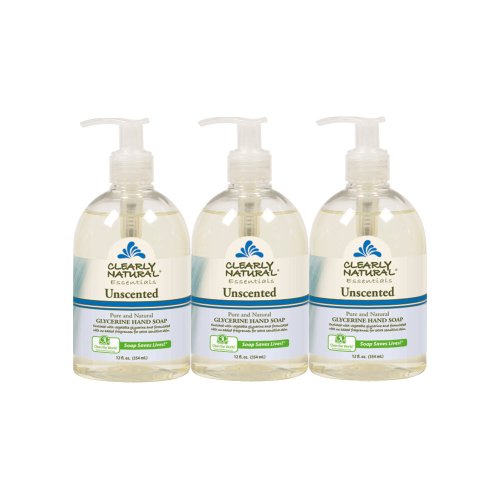 Важното by Clearly Natural Glycerin Течен сапун за ръце, Без мирис, 12 течни унции, Опаковки от 3