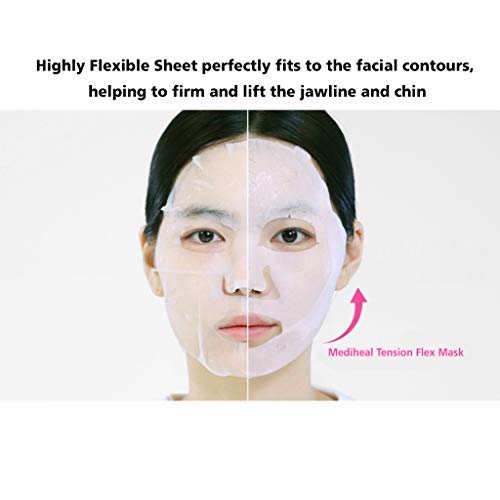 MEDIHEAL [Korea's No 1 Лицето Sheet Mask] Tension Flex Успокояваща Маска, Опаковка от 10 - Чаено дърво и centella asiatica Успокояващ Контурите на лицето Перфектен Лифтинг на кожата Маска Лист, Г?