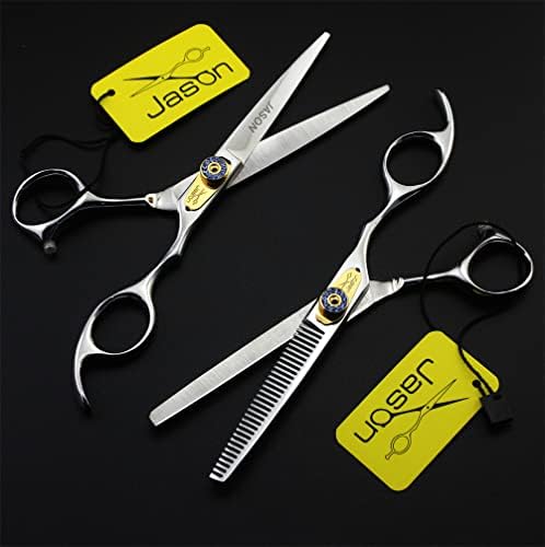 HSLDH 6.0 Инчов Cutting Ножици Set,6CR Stainless Steel Hairdressing Shears Kit,Stainless Steel Home Hair Cutting Kit for Barber, Salon, Home