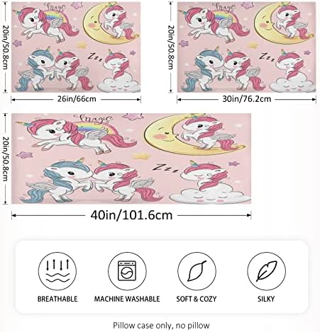 Baby Unicorn Сладко Moon Cartoon Pillowcase Soft Pillow Case Covers Protector Envelope Closure Double Printed Standard Size 20 x 26