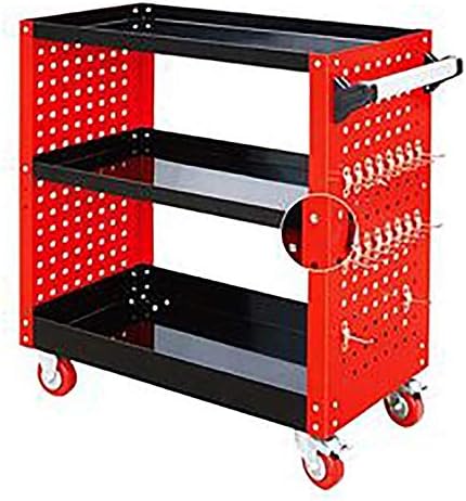 YADSHENG Tool Cart Open Door with Lock Drawer Repair Trolley Box Heavy-Duty Tin Auto Repair Tool Tool Сандъци (цвят : червен, размер : 80x42x92cm)