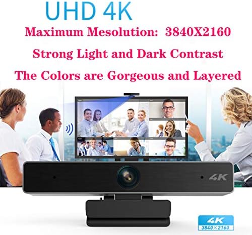 Ultra HD Pro Компютър 4K Уеб-Камера с Стереомикрофоном за Онлайн Стрийминг-клас, Zoom Meeting/Skype/Facetime/Teams/Live Streaming, PC, Mac Лаптоп, Настолен, 5X Цифрово увеличение