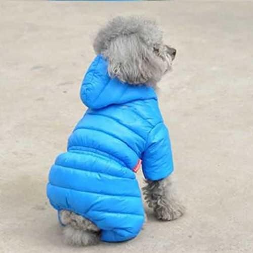 Зимна топла naka яке за кучета Пет Dogs Costume Puppy Light-Weight Four Legs Hoodie Coat Дрехи за ски (Цвят : червен, размер : L, Код)
