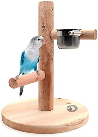 Mrli Pet Bird Table Perch Струва Wooden за Малки Птици Папагал Папагали Папагал Cockatiel Cockatoo Conure